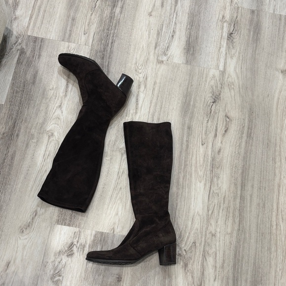 Stuart Weitzman brown suede pull on Knee-High Women's Boots size 7 - Picture 1 of 11